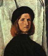 Lorenzo Lotto Portrait of a Young Man   cc painting